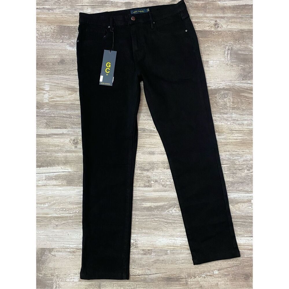 Good Councel Malone Stretch Skinny Jeans Black Mens Size 40 NWT